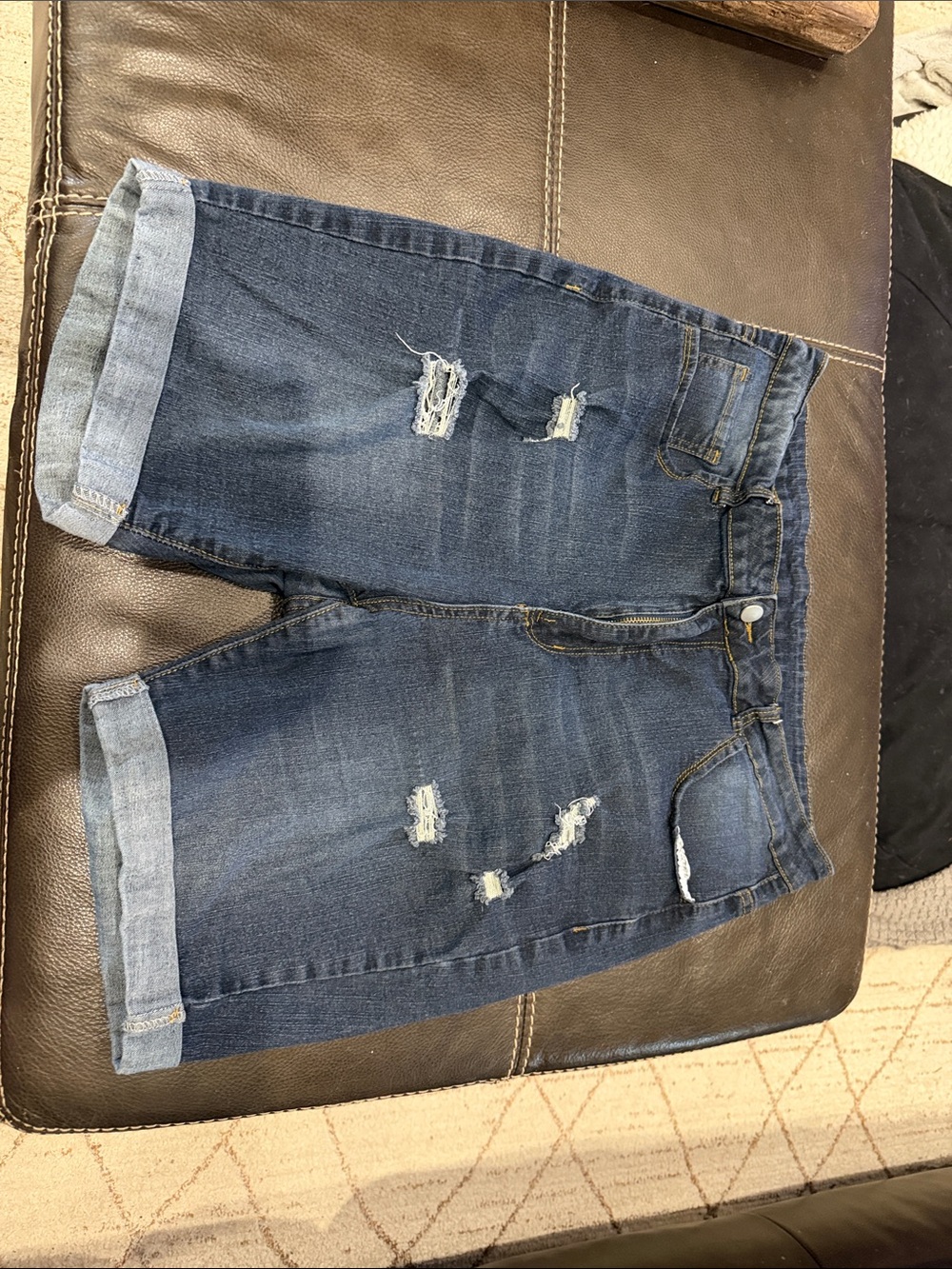 SHEIN Curve Dark Indigo Denim Shorts